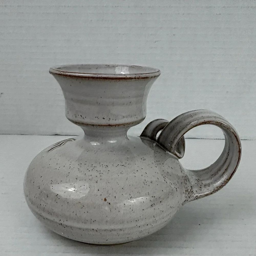Vintage Handunnid Iceland Pottery Sigurdur Hauksson Fish Candle Holder Signed